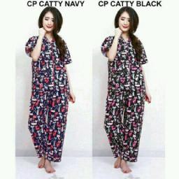 BR14459 - STELAN PIYAMA CAT - Hitam