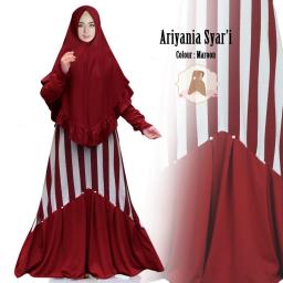 BR15874 - ARIYANIA STRIPE SYARI MAROON (EP)