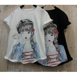 BR16069-1 - GRILS TSHIRT TUMBLR TEE - putih