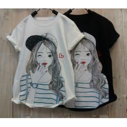 BR16326-1 - GRILS LOVE TSHIRT TUMBLR TEE - putih