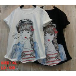 BR16448-1 - HELLO TSHIRT TUMBLR TEE - size XL putih