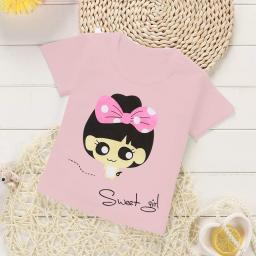 BR16684 - SWEET GIRL KAOS ANAK TSHIRT TUMBLR TEE - size M pink