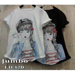 BR16762-2 - HELLO TSHIRT TUMBLR TEE SIZE JUMBO - hitam