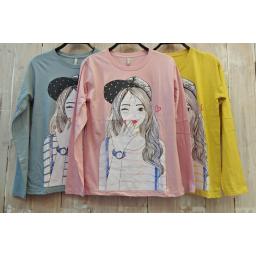 BR16789-3 - GIRL TSHIRT TUMBLR TEE LENGAN PANJANG - kuning