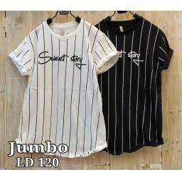 BR16879-2 - SWEET STORY SALUR TSHIRT TUMBLR TEE SIZE JUMBO - hitam