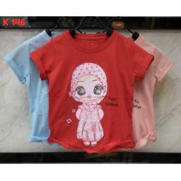 BR17213-2 - PUTRI SOLEHAH KAOS ANAK TSHIRT TUMBLR TEE - size M merah