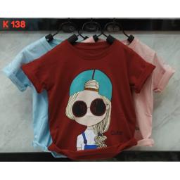 BR17231-5 - GIRL KAOS ANAK TSHIRT TUMBLR TEE - size L maroon