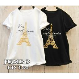 BR17240-2 - PARIS  TSHIRT TUMBLR SIZE JUMBO - hitam