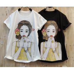 BR17261-1 - GIRL TSHIRT TUMBLR TEE - putih