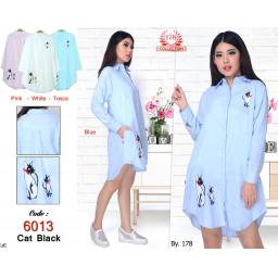 BR17426 - KEMEJA CUTE CAT - pink
