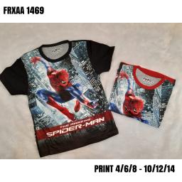 BR17607-1 - SPIDERMAN KAOS ANAK TSHIRT TUMBLR TEE - size 4 hitam