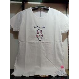 BR17709 - KAOS CUTE RABBIT PUTIH