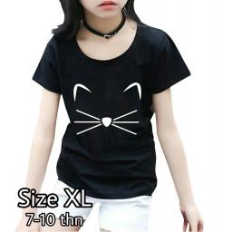 BR17994 - CAT HITAM KAOS ANAK TSHIRT TUMBLR TEE SIZE XL