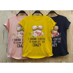 BR18057-2 - I DRINK COFFEE TSHIRT TUMBLR TEE - kuning