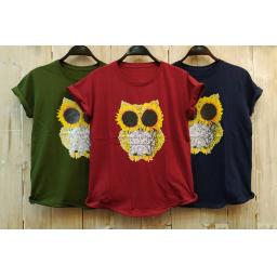 BR18113-1 - OWL TSHIRT TUMBLR TEE - hijau