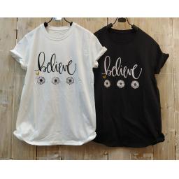 BR18120-1 - BELIEVE TSHIRT TUMBLR TEE - putih