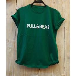 BR18511 - PULL & BEAR HIJAU TSHIRT TUMBLR TEE