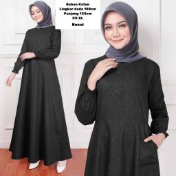 BR18696 - MAXI DRESS POLOS HITAM