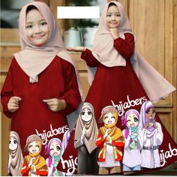 BR18783 - GAMIS ANAK HIJABER MAROON