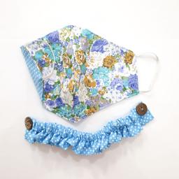 BR19319 - MASKER KAIN FLOWER BIRU