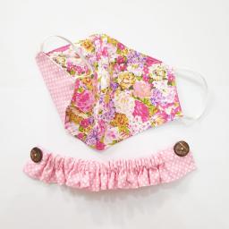 BR19320 - MASKER KAIN FLOWER PINK