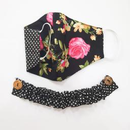 BR19323 - MASKER KAIN FLOWER NAVY