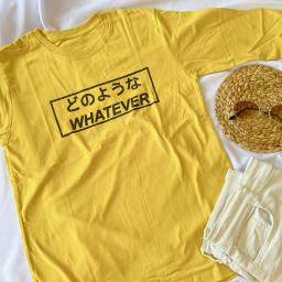 BR19398 - WHATEVER KUNING TSHIRT TUMBLR TEE LENGAN PANJANG