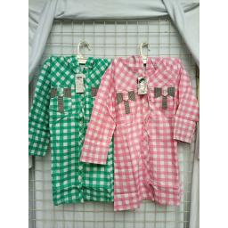 BR19424 - KEMEJA KOTAK HODIE - pink