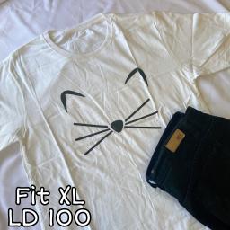 BR19648 - CAT PUTIH TSHIRT TUMBLR TEE SIZE XL