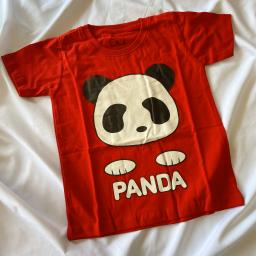 BR20031 - PANDA MERAH KAOS ANAK TSHIRT TUMBLR TEE - size M