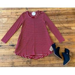 BR20072 - ATASAN SALUR MERAH LENGAN PANJANG