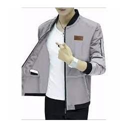 BR20398 - JAKET COWOK LENGAN PANJANG ABU