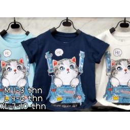 BR20540-2 - CAT KAOS ANAK TSHIRT TUMBLR TEE - size  M navy