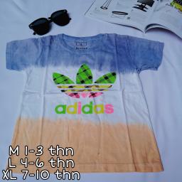 BR20586-3 - KAOS ANAK TIE DYE ADIDAS BIRU COMBI OREN - size XL