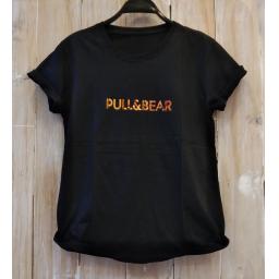 BR20731 - PULL & BEAR HITAM TSHIRT TUMBLR TEE