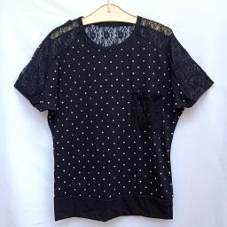 BR20768 - ATASAN WANITA BRUKAT HITAM