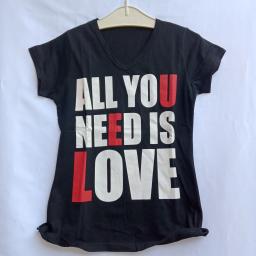 BR20808 - ALL YOU NEED IS LOVE HITAM TSHIRT TUMBLR TEE