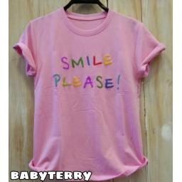 BR20884 - SMILE PLEASE PINK TSHIRT TUMBLR TEE (BABYTERRY)