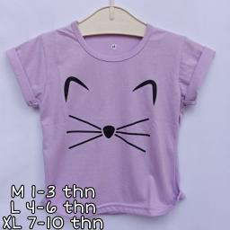 BR20965 - CAT LILAC KAOS ANAK TSHIRT TUMBLR TEE - size M