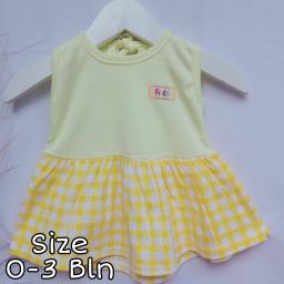BR21109 - DRESS BAYI MOTIF KOTAK KUNING