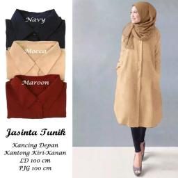 BR21447 - KEMEJA TUNIK POLOS MOCCA