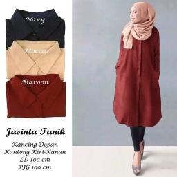 BR21448 - KEMEJA TUNIK POLOS MAROON