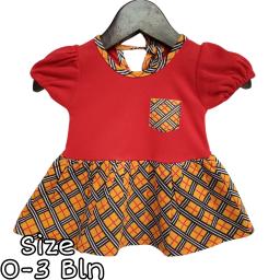 BR21490 - DRESS BAYI MOTIF KOTAK-KOTAK MERAH