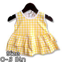 BR21493 - DRESS BAYI MOTIF KOTAK KUNING