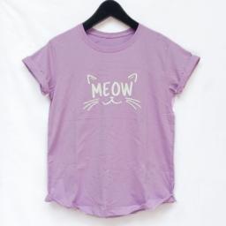 BR21633 - MEOW LILAC TSHIRT TUMBLR TEE BR21633 - MEOW LILAC TSHIRT TUMBLR TEE