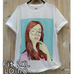 BR21651 - GIRL PUTIH TSHIRT TUMBLR TEE SIZE 2XL