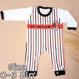 BR21666 - JUMPER BAYI AC MILAN LENGAN PANJANG HITAM