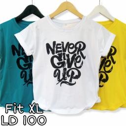 BR21724-3 - NEVER GIVE UP TSHIRT TUMBLR TEE SIZE XL - Kuning