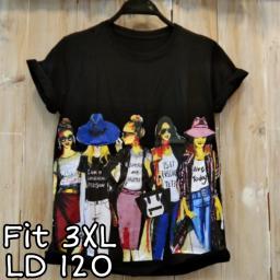 BR21808 - GIRL HITAM TSHIRT TUMBLR TEE SIZE 3XL