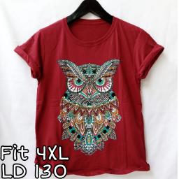 BR21809 - OWL MAROON TSHIRT TUMBLR TEE SIZE 4XL